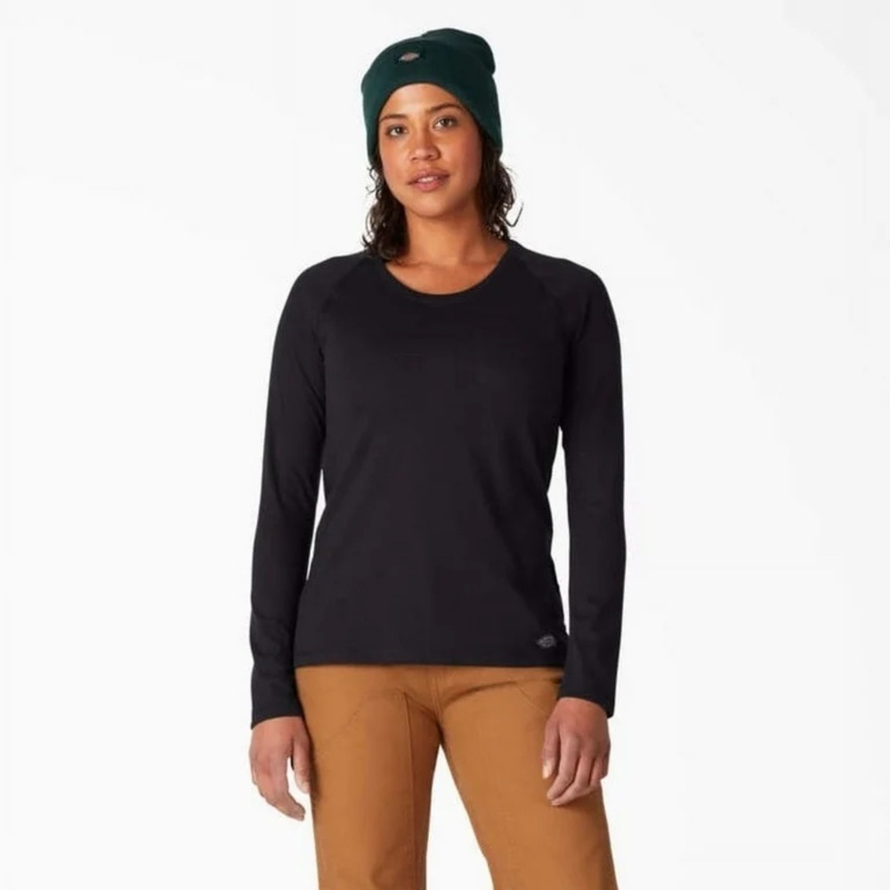 Dickies Women's Cooling Long Sleeve Pocket T-Shirt Black Size Small NWT